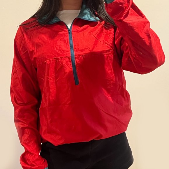 Green & Red Reversible Half Zip Wind Breaker - Picture 3 of 4
